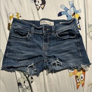 BKE Women's Distressed Blue Jean Shorts